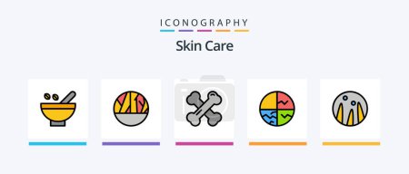 Illustration for Skin Line Filled 5 Icon Pack Including healthy fat. fatty acid. skin. white cells. wbcs. Creative Icons Design - Royalty Free Image