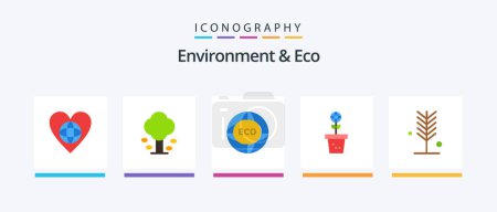 Illustration for Environment And Eco Flat 5 Icon Pack Including mold. eco. summer. eco. internet. Creative Icons Design - Royalty Free Image