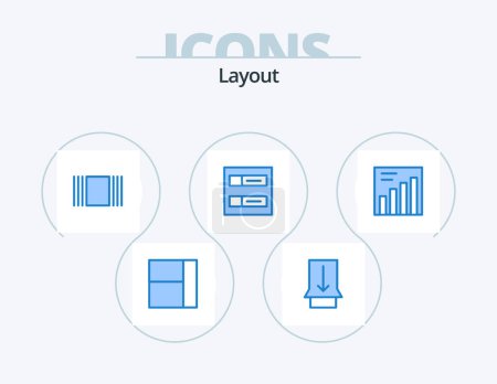 Ilustración de Diseño Blue Icon Pack 5 Icon Design. .. cuentas. gráfico - Imagen libre de derechos