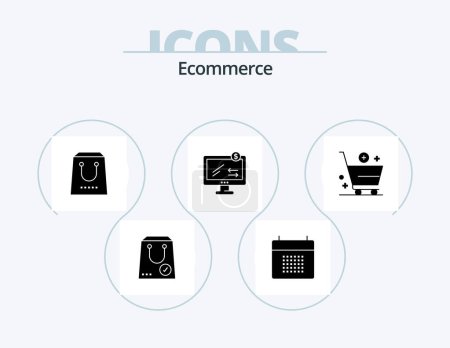 Illustration for Ecommerce Glyph Icon Pack 5 Icon Design. ecommerce. online. event. purchase. e - Royalty Free Image