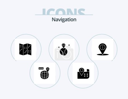 Téléchargez les illustrations : Navigation Glyph Icon Pack 5 Icon Design. . map. . place - en licence libre de droit