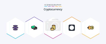 Illustration for Cryptocurrency 25 FilledLine icon pack including coin. crypto currency. nova coin. crypto. byetball - Royalty Free Image