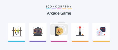 Ilustración de Arcade Flat 5 Icon Pack Including games. competition. game. recreation. games. Creative Icons Design - Imagen libre de derechos