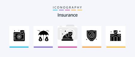 Illustration for Insurance Glyph 5 Icon Pack Including insurance. business. insurance. building. protection. Creative Icons Design - Royalty Free Image