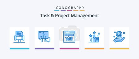 Illustration for Task And Project Management Blue 5 Icon Pack Including . business. internet. world. like. Creative Icons Design - Royalty Free Image
