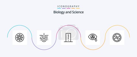 Téléchargez les illustrations : Biology Line 5 Icon Pack Including chemistry. zombie. biology meter. nuclear. light mete - en licence libre de droit