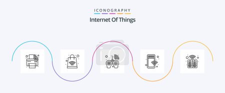 Illustration for Internet Of Things Line 5 Icon Pack Including house. store. controller. shop. mobile - Royalty Free Image