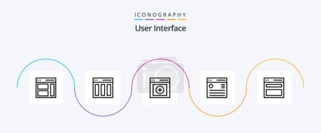 Illustration for User Interface Line 5 Icon Pack Including interface. communication. interface. upload - Royalty Free Image