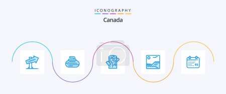 Illustration for Canada Blue 5 Icon Pack Including day. calendar. log. canada. picture - Royalty Free Image