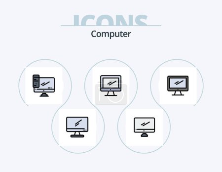Illustration for Computer Line Filled Icon Pack 5 Icon Design. . - Royalty Free Image