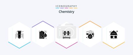 Illustration for Chemistry 25 Glyph icon pack including chemical. test. chemistry. lab. chemistry - Royalty Free Image