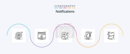 Illustration for Notifications Line 5 Icon Pack Including notification. country. notification. notification. hourglass - Royalty Free Image