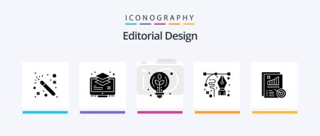 Ilustración de Diseño editorial Glyph 5 Icon Pack Incluye analítica. Pluma. creativo. Dibujo. art. Diseño de iconos creativos - Imagen libre de derechos