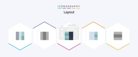 Illustration for Layout 25 Flat icon pack including . - Royalty Free Image