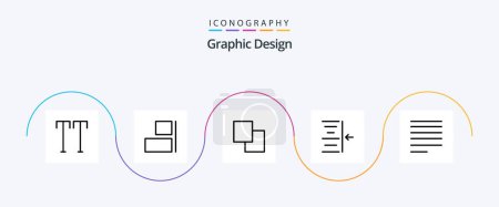 Téléchargez les illustrations : Design Line 5 Icône Pack Inclus. échange. texte. aligner - en licence libre de droit