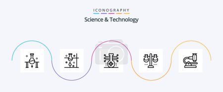 Illustration for Science And Technology Line 5 Icon Pack Including microbiology. chemistry. science. test tube. laboratory glassware - Royalty Free Image