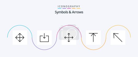 Ilustración de Symbols and Arrows Line Filled Flat 5 Icon Pack Including . full screen. up. arrow - Imagen libre de derechos