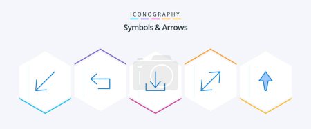 Illustration for Symbols and Arrows 25 Blue icon pack including . download. . arrow - Royalty Free Image