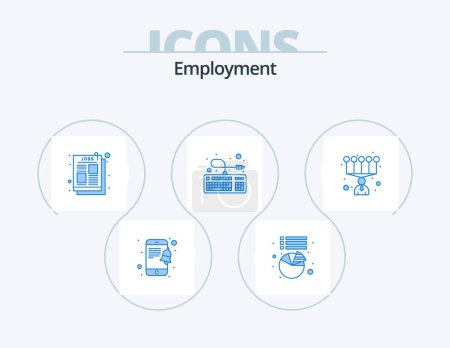 Ilustración de Employment Blue Icon Pack 5 Icon Design. . personal skills. post. personal. hardware - Imagen libre de derechos