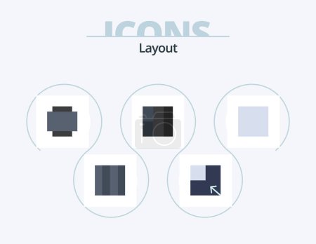 Téléchargez les illustrations : Disposition Flat Icon Pack 5 Icône Design. . vue. - en licence libre de droit