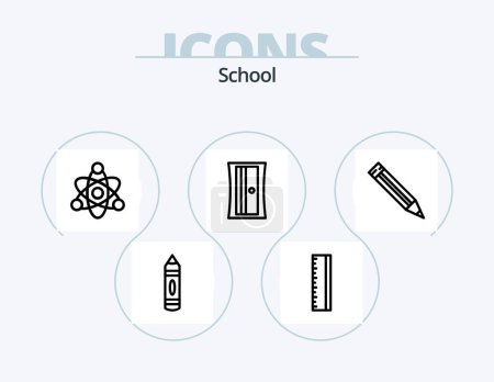 Téléchargez les illustrations : School Line Icon Pack 5 Icon Design. . note. education. file. education - en licence libre de droit