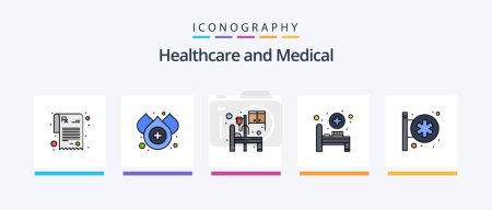 Illustration for Medical Line Filled 5 Icon Pack Including care. soap. aid. hand. transfusion. Creative Icons Design - Royalty Free Image