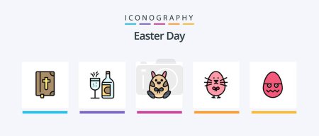 Illustration for Easter Line Filled 5 Icon Pack Including . decoration. holiday. egg. Creative Icons Design - Royalty Free Image