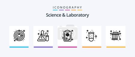 Illustration for Science Line 5 Icon Pack Including . virus. tube. germs. molecule. Creative Icons Design - Royalty Free Image