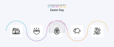 Illustration for Easter Line 5 Icon Pack Including tag. wool. nest. sheep. easter - Royalty Free Image