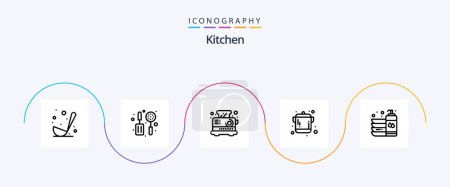 Téléchargez les illustrations : Kitchen Line 5 Icon Pack Including liquid. clean. electrical. bottle. kitchen - en licence libre de droit