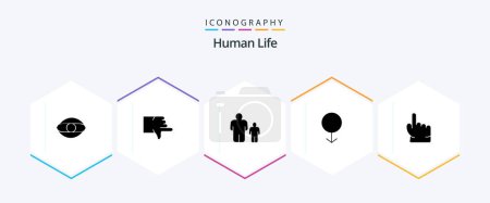Illustration for Human 25 Glyph icon pack including point. finger. child. man. gender - Royalty Free Image