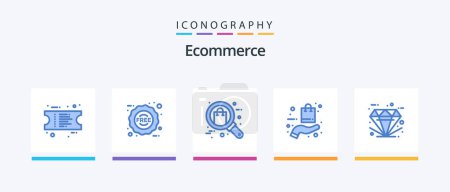 Illustration for Ecommerce Blue 5 Icon Pack Including best. online. gift. hand. bag. Creative Icons Design - Royalty Free Image