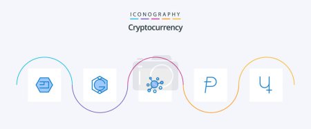 Téléchargez les illustrations : Cryptocurrency Blue 5 Icon Pack Including coin. crypto currency. elastic. crypto. potcoin - en licence libre de droit