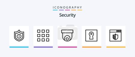 Illustration for Security Line 5 Icon Pack Including camera. password. buttons. lock. number. Creative Icons Design - Royalty Free Image