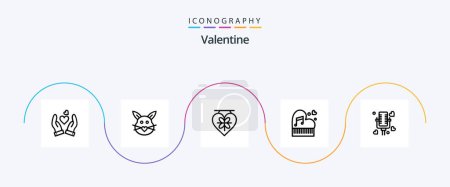 Téléchargez les illustrations : Valentine Line 5 Icon Pack Inclus la planche. jour. Lapin. valentines. Pâques - en licence libre de droit