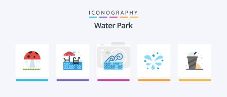 Illustration for Water Park Flat 5 Icon Pack Including . garden. place. park. garden. Creative Icons Design - Royalty Free Image