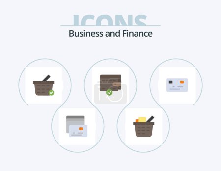 Illustration for Finance Flat Icon Pack 5 Icon Design. . . shopping cart. payment. credit card - Royalty Free Image