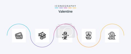Illustration for Valentine Line 5 Icon Pack Including love. love. decoration. day. valentine - Royalty Free Image