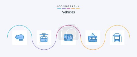 Illustration for Vehicles Blue 5 Icon Pack Including vehicles. transport. travel. subway. transport - Royalty Free Image