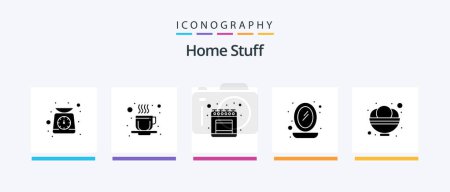 Illustration for Home Stuff Glyph 5 Icon Pack Including cream. gas. display. interior. Creative Icons Design - Royalty Free Image