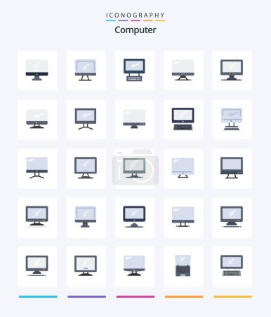 Illustration for Creative Computer 25 Flat icon pack  Such As . Layer 1. laptop. pc. device - Royalty Free Image