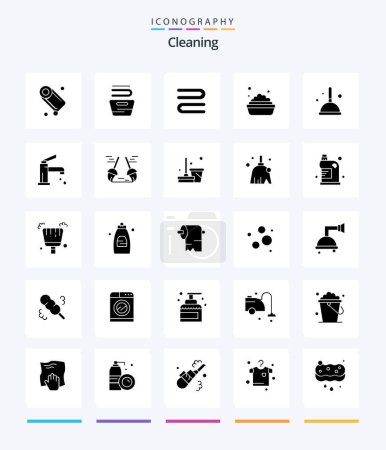Illustration for Creative Cleaning 25 Glyph Solid Black icon pack  Such As witch. cleaning. clean. broom. cleaning - Royalty Free Image
