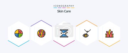 Illustration for Skin 25 FilledLine icon pack including eye treatment. skin. scalp disease. skin care. lipid - Royalty Free Image
