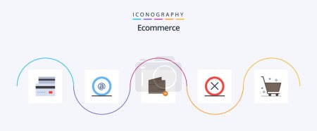 Illustration for Ecommerce Flat 5 Icon Pack Including remove. delete. mail. close. wallet - Royalty Free Image