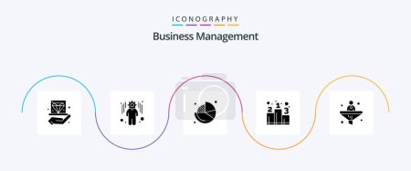 Ilustración de Business Management Glyph 5 Icon Pack Incluyendo conversión. estrategia. negocios. rango. negocios - Imagen libre de derechos