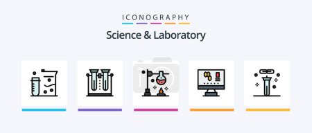 Illustration for Science Line Filled 5 Icon Pack Including biohazard. science. apple. laboratory. biology. Creative Icons Design - Royalty Free Image