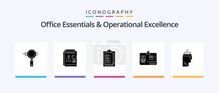 Illustration for Office Essentials And Operational Exellence Glyph 5 Icon Pack Including hand. identity. business. card. presentation. Creative Icons Design - Royalty Free Image