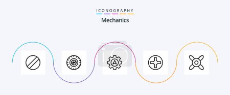 Illustration for Mechanics Line 5 Icon Pack Including . cross. fan - Royalty Free Image