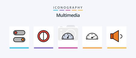 Téléchargez les illustrations : Multimedia Line Filled 5 Icon Pack Including . toggle. switch. Creative Icons Design - en licence libre de droit