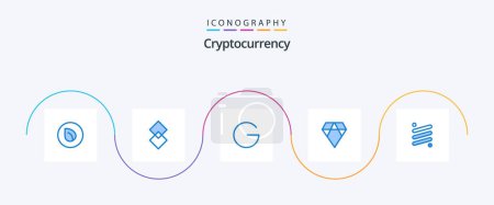 Téléchargez les illustrations : Cryptocurrency Blue 5 Icon Pack Including coin. crypto currency. gulden. crypto. asch - en licence libre de droit